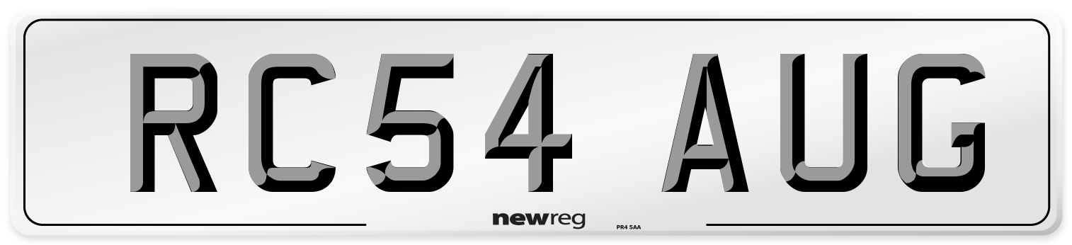 RC54 AUG Number Plate from New Reg